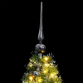 Albero Natale Artificiale 150 LED Palline e Neve Fioccata 120cm