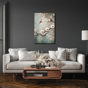 Quadro su tela – Ramo fiorito con uccelli