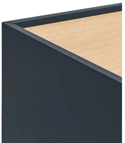 comodino in rovere decorato in colore antracite-naturale Otto - Teulat