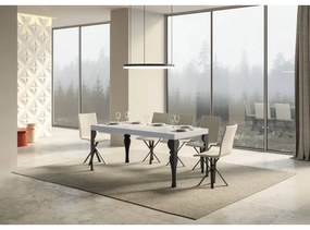 Tavolo Paxon Allungabile piano Bianco Frassino 90x160 Allungato 420 telaio Antracite