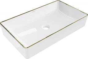 Mexen Nadia lavabo da appoggio 62 x 35 cm, bianco/oro bordo - 21616005