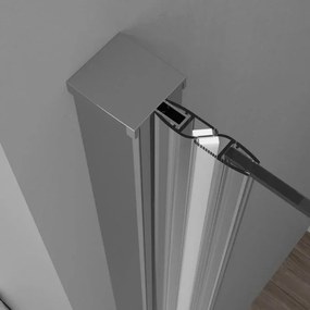 Porta doccia a soffietto per nicchia 75 cm in vetro temperato trasparente con profili cromo Neos