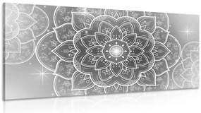 Stampa su tela – Mandala orientale in bianco e nero