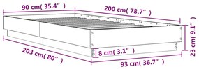 Giroletto Grigio Sonoma 90x200 cm in Legno Multistrato