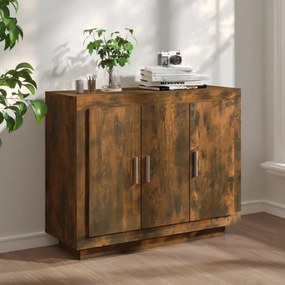 Credenza Rovere Fumo 92x35x75 Cm İn Legno Multistrato /