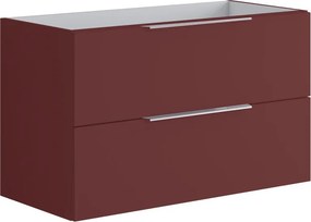 Mobile da bagno sospeso sotto lavabo L 99.5 x H 60 x P 45.5 cm rosso opaco, 2 cassetti Brera