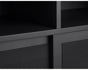 Armadietto nero in metallo con ante scorrevoli 90x140x40 cm Veep – Unique Furniture