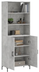 Credenza Grigio Cemento 69,5x34x180 cm in Legno Multistrato