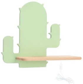 Applique LED per bambini con mensola CACTUS LED/4W/230V verde/legno