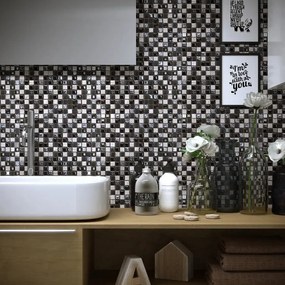 Mosaico in pietra Freedom Black nero L 30 x L 30 cm, 11 pezzi