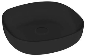 Lavabo da appoggio OLYMPIA CERAMICA quadrato piletta non inclusa in ceramica L 45 x H 14 x P 20 cm nero piletta non inclusa