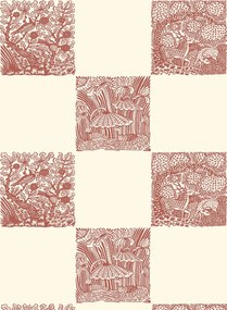 Josephine Munsey Tapete Animal Check - Red Topping/ Clarke White