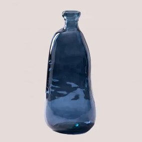 Vaso in vetro riciclato 50 cm Boyte Blu Niagara - Sklum