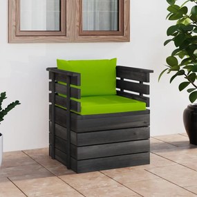 Poltrona da Giardino con Cuscini in Legno di Pino cod mxl 72347