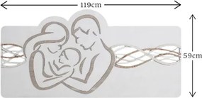 Capezzale quadro 59x119 cm legno laminato Sacra Famiglia Bianco