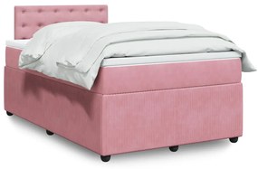 Giroletto A Molle Con Materasso Rosa 120x190 Cm İn Velluto /