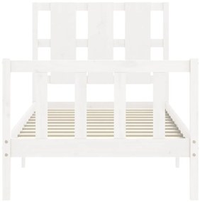 Giroletto con Testiera Bianco Small Single Legno Massello