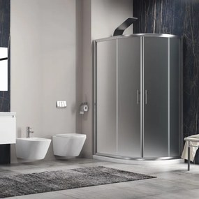 Box doccia stondato 100x80cm vetro satinato KAM-K270 - KAMALU
