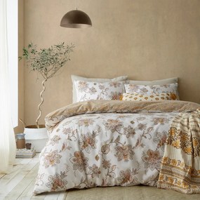 Biancheria da letto marrone-beige per letto matrimoniale 200x200 cm Sahara Floral - Pineapple Elephant