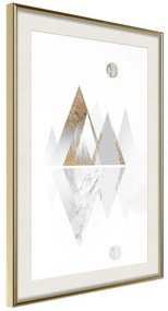 Poster  Sun and Mountains  Cornice Quadri Cornice d'oro con passe-partout, Larghezza x Altezza Home decor 20x30