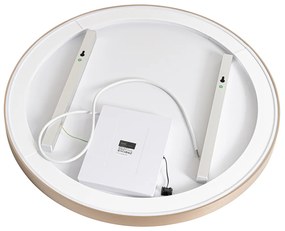 Specchio da bagno oro rosa 70 cm con LED dimmerabile a 3 livelli con touch rotondo - Miral