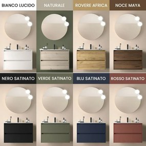 Mobile bagno sospeso 70 cm noce maya con lavabo ad incasso Gaya