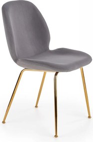 Sedia K381 in velluto grigio