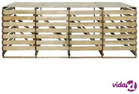 vidaXL Copribidone Quadruplo in Legno di Pino Impregnato 240 L