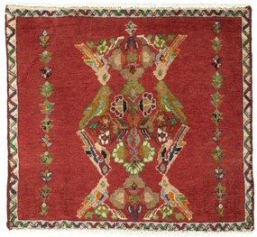 Shiraz Tappeto 60 x 60 Rosso (Iran) Annodato A Mano