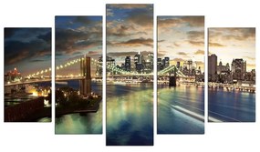 Pittura in più parti Bridge NYC, 110 x 60 cm - Wallity