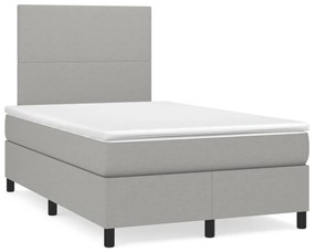 Giroletto A Molle Con Materasso Grigio Chiaro 120x190cm Tessuto /