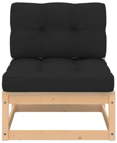Set divani da giardino 4 pz con cuscini legno massello di pino