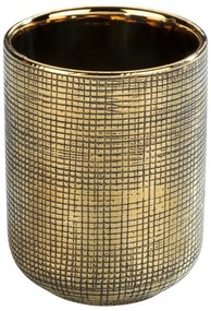 Tazza per spazzolino da denti in ceramica dipinta a mano, color oro Rivara - Wenko