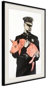 Poster  Pig  Cornice Quadri Cornice nera con pass-partout, Larghezza x Altezza Home decor 20x30