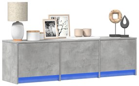 Mobile Porta Tv Con Led Grigio Cemento 140x34x40 Cm Truciolato /