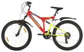 Mountain Bike 21 Speed 26" Ruote 49 Cm Rosso /