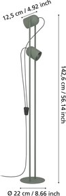 Eglo 44137 - Lampada da terra TILSTON 2xE14/8W/230V verde