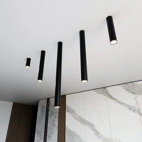 Plafoniera TECNO 1S da soffitto, base GU10, Nera Colore del corpo Nero