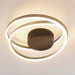 Plafoniera LED Lindby Davian, color ottone, 49 cm, dimmerabile