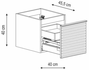 Struttura semi colonna da bagno Pixel2 cassetti laccato opaco indaco L 40 x H 40 x P 45.5 cm