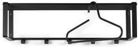 Appendiabiti da parete in metallo nero con ripiano Rex - Spinder Design