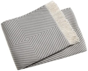 Plaid grigio chiaro con contenuto di cotone , 140 x 180 cm Tebas - Euromant