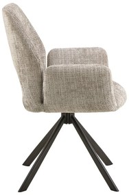 Sedia da pranzo grigio chiaro in imbottito con braccioli Graham – Actona