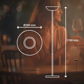 Briloner 1500015 - Lampada da terra LED dimmerabile ESTATE 8W/5V 4000 mAh, nera