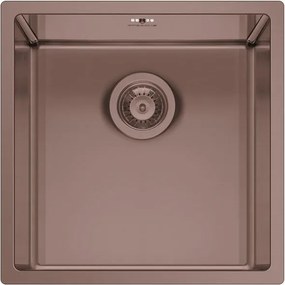 Lavello sottotop 1 vasca in inox rame PYRAMIS Astris L 40 x L 40 cm