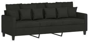 Set di divani 2 pz con cuscini nero in tessuto