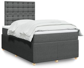 Giroletto A Molle Con Materasso Grigio Scuro 120x190cm Tessuto /