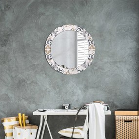 Specchio rotondo stampato Piastrelle retrò fi 60 cm