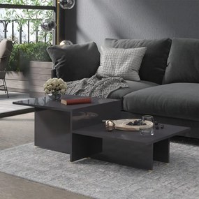 Tavolino grigio lucido 111,5x50x33 cm legno multistrato