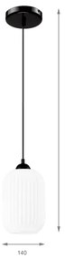 Lampadario a sospensione con filo HARMA 1xE27/15W/230V diametro 14 cm bianco/nero
